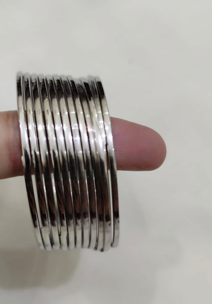 Set of 12 Metal Bangles (Golden & Silver)