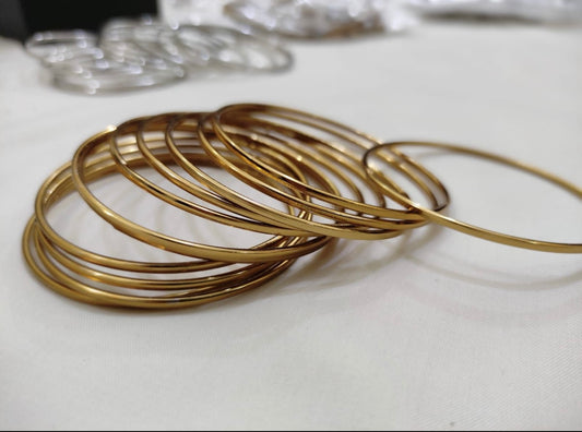 Set of 12 Metal Bangles (Golden & Silver)