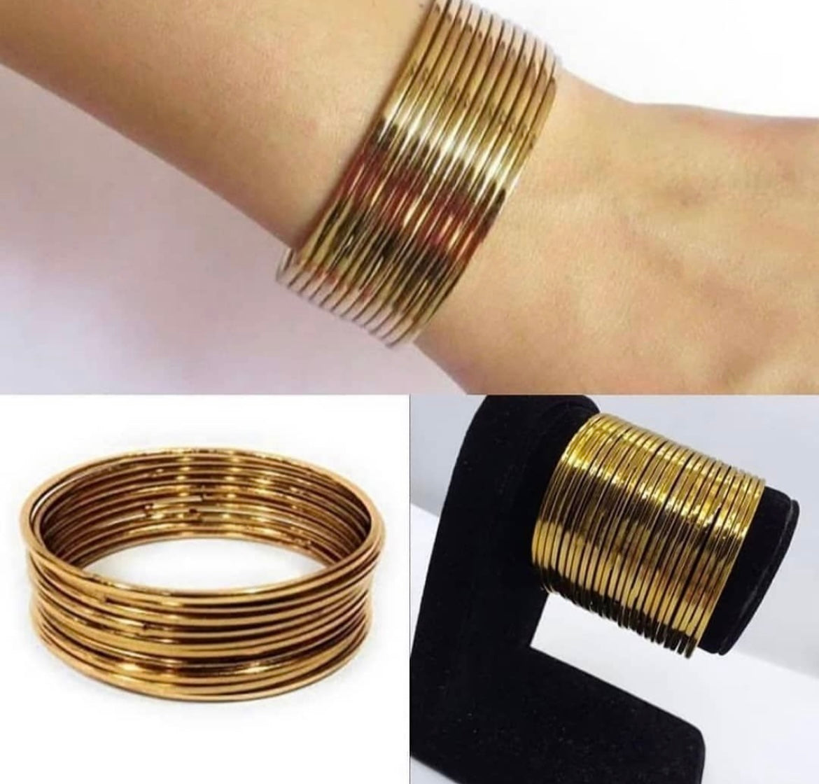 Set of 12 Metal Bangles (Golden & Silver)