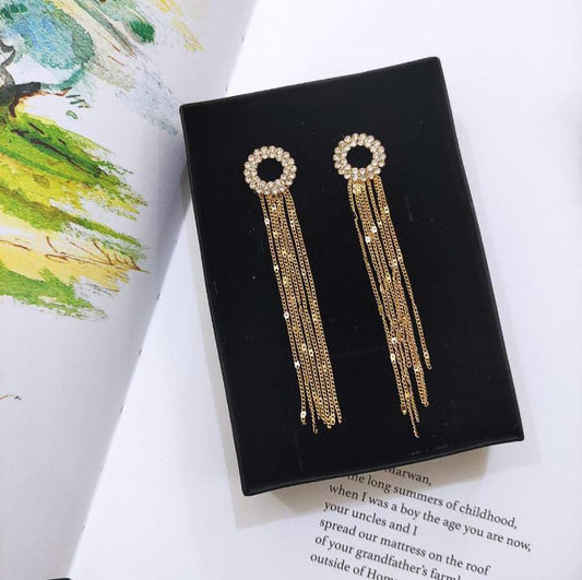Gold Long Drop Earrings