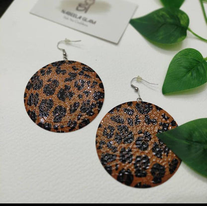 Cheetah Print Metal Earrings