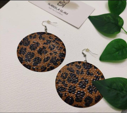 Cheetah Print Metal Earrings