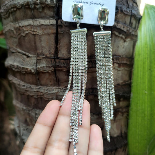 Sparkle Long Tassel Earrings
